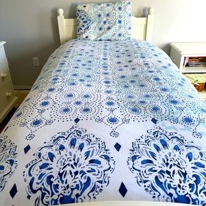 Pottery Barn PB Teen Kelly Slater Ocean Blue Floral Duvet Cover TWIN Sham